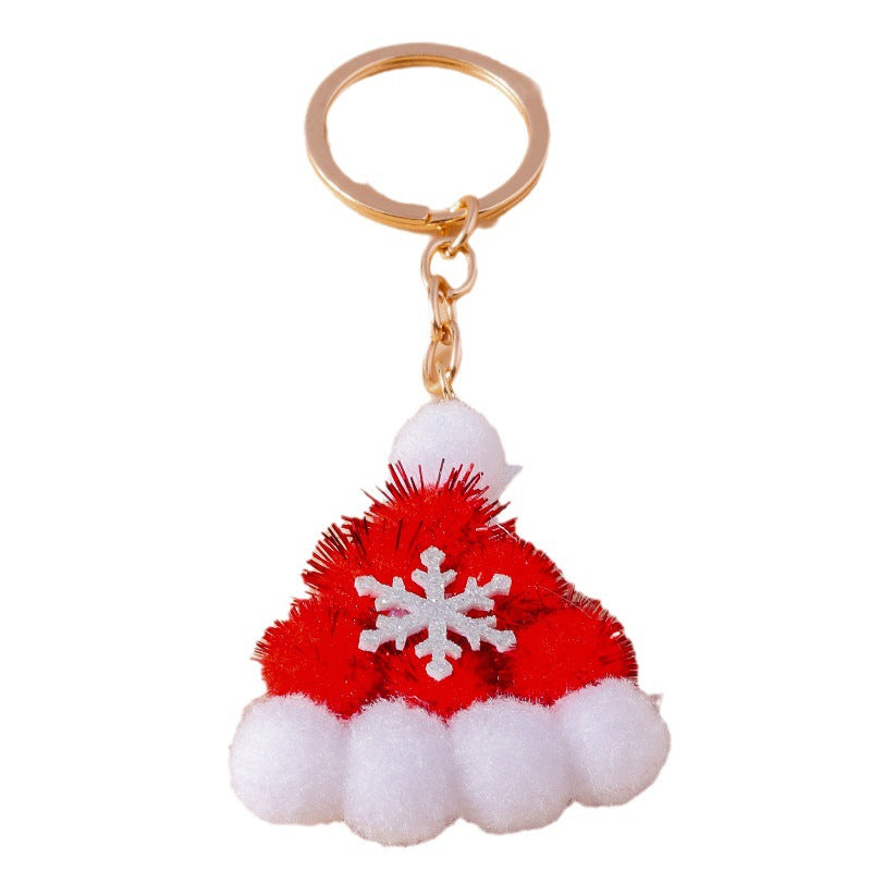 Wholesale Christmas Cute Snowflake Plush Keychain